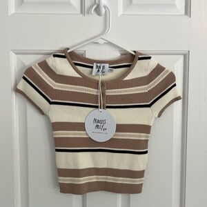 PRINCESS POLLY: striped knit crop top